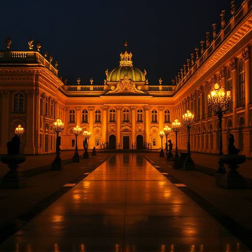 Image du documentaire 'Secrets d'Histoire de France', montrant le Château de Versailles illuminé.
